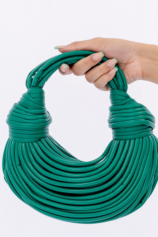 Nadia Top Knot Handbag - Kelly Green